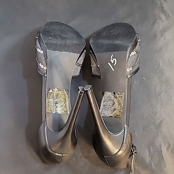 BRAND NEW RAMPAGE HIGH HEEL STILETTOS ADJUSTABLE BUCKLE STRAP SANDAL - Picture 14 of 15